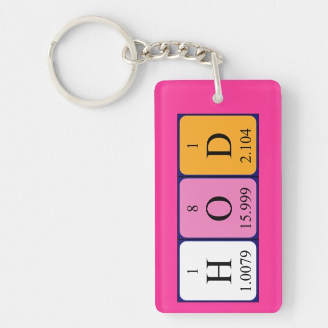 HoD periodic table word keyring (Front)
