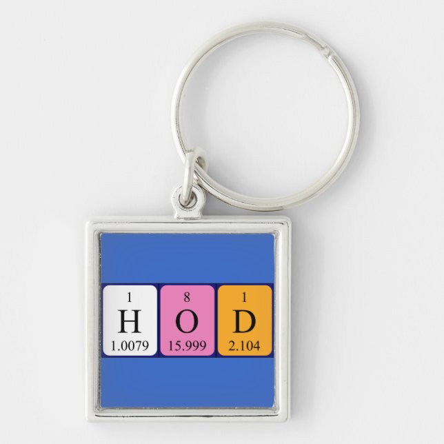 HoD periodic table word keyring (Front)