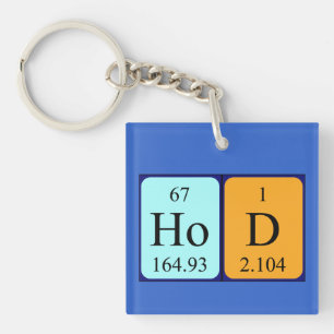HoD periodic table word keyring
