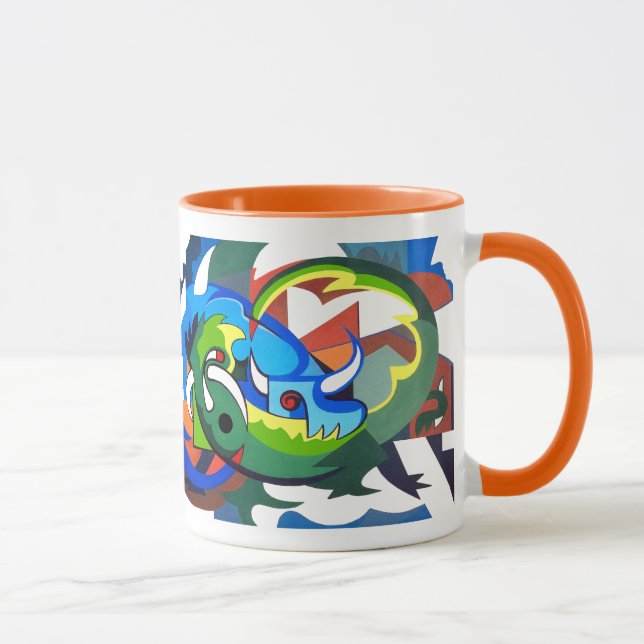 Hodags 8, Fun picasso inspired Hodag modern art Mug (Right)