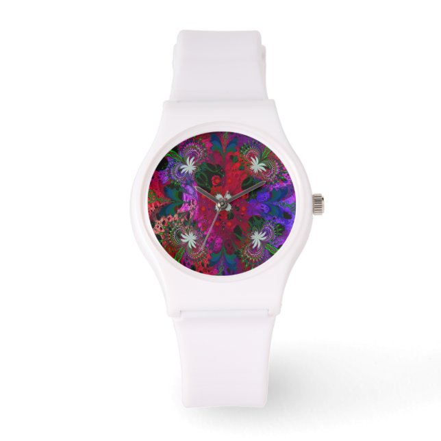 Hodge Podge Floral Abstract Watch (Front)