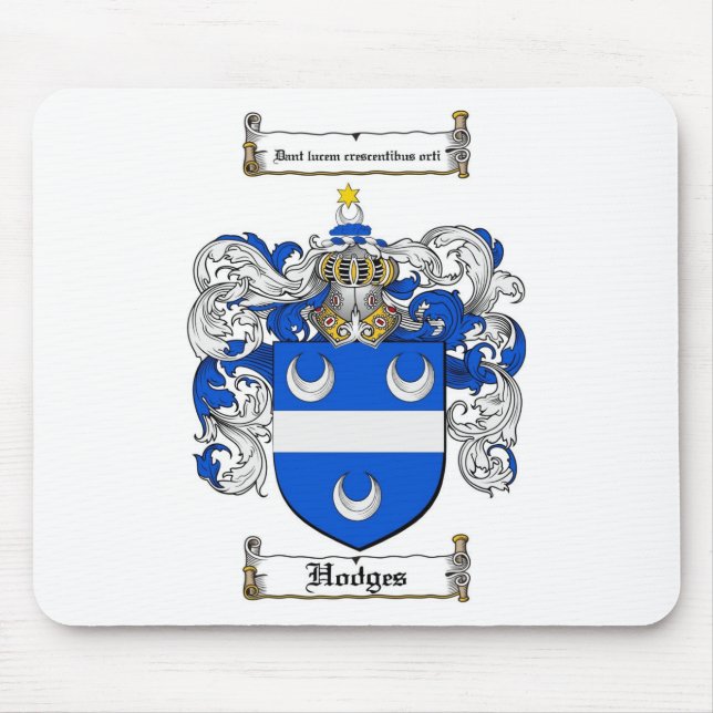 HODGES FAMILY CREST -  HODGES COAT OF ARMS MOUSE PAD (Front)