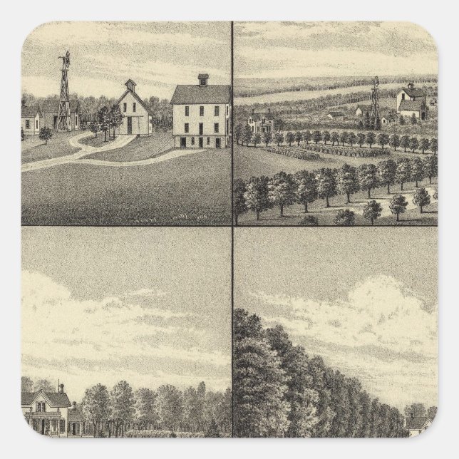 Hodges Home, Nebraska Square Sticker (Front)