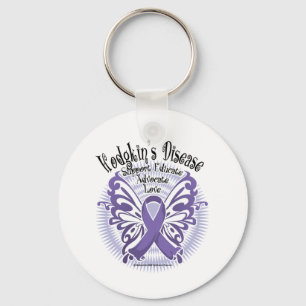 Hodgkins Disease Butterfly 3 Key Ring