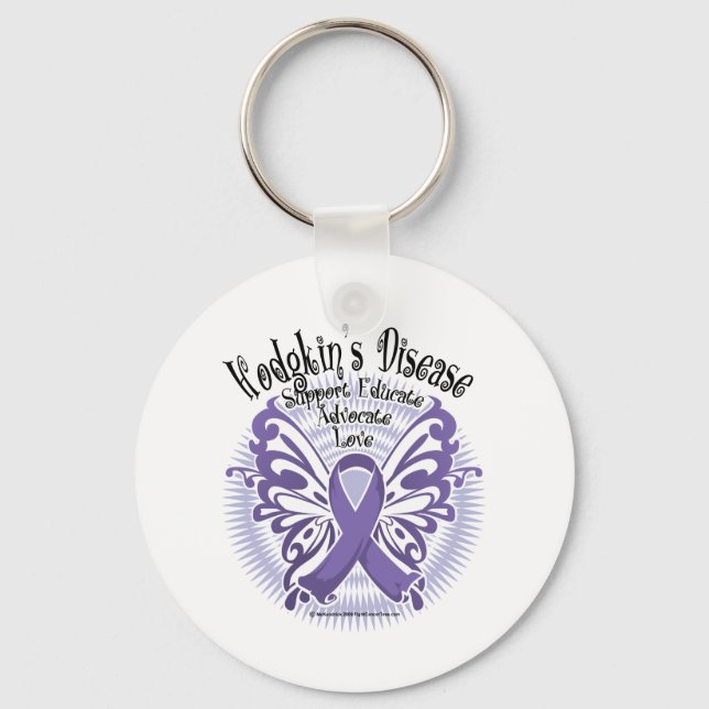 Hodgkins Disease Butterfly 3 Key Ring (Front)