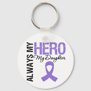 Hodgkin's Disease Daughter Always My Hero Key Ring