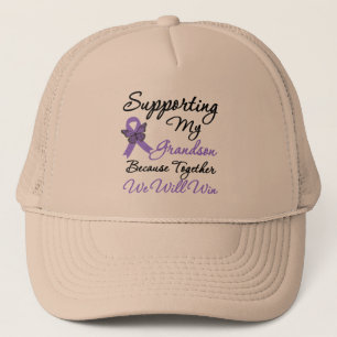 Hodgkin's Disease Supporting Grandson Trucker Hat