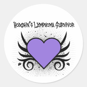 Hodgkin's Disease Survivor Heart Tattoo Classic Round Sticker