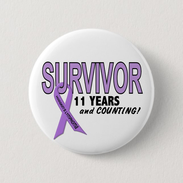 Hodgkins Lymphoma 11 Year Survivor 6 Cm Round Badge (Front)