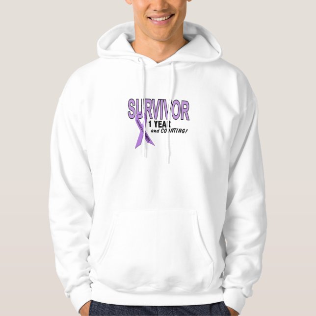 Hodgkins Lymphoma 1 Year Survivor Hoodie (Front)