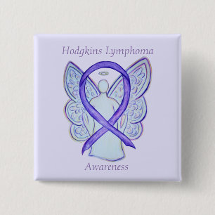 Hodgkins Lymphoma Art Angel Violet Ribbon Pins