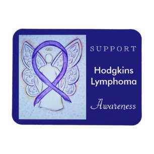 Hodgkins Lymphoma Awareness Ribbon Angel Magnet