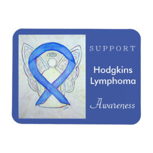 Hodgkins Lymphoma Awareness Ribbon Angel Magnet