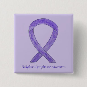 Hodgkins Lymphoma Awareness Ribbon Custom Pins