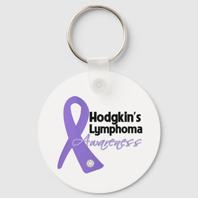 Hodgkin's Lymphoma Awareness Ribbon Key Ring (Front)