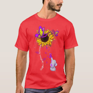 Hodgkins Lymphoma Awareness Sunflower Elephant Men T-Shirt