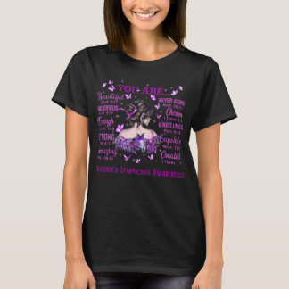 Hodgkin's Lymphoma Bible Verses & Butterflies T-Shirt