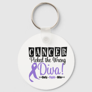 Hodgkins Lymphoma Cancer Picked The Wrong Diva v2 Key Ring