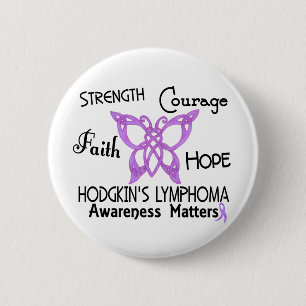 Hodgkin's Lymphoma Celtic Butterfly 3 6 Cm Round Badge