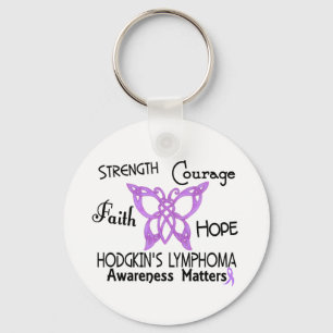 Hodgkin's Lymphoma Celtic Butterfly 3 Key Ring