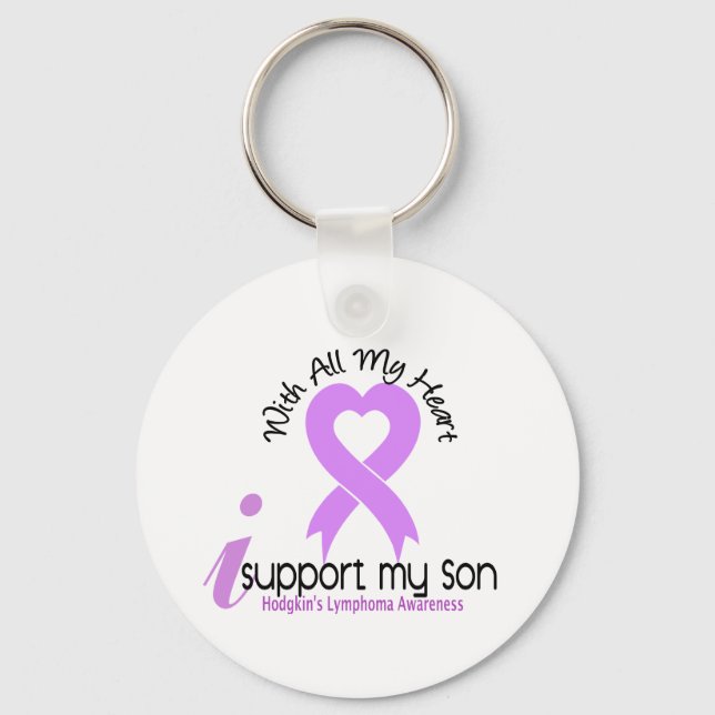 Hodgkins Lymphoma I Support My Son Key Ring (Front)