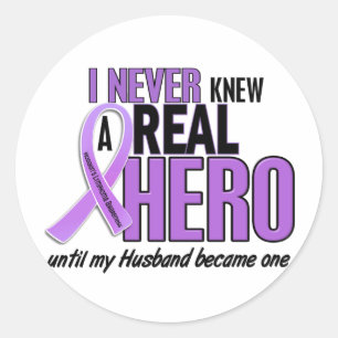 Hodgkins Lymphoma REAL HERO 2 Husband Classic Round Sticker