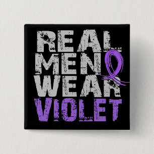 Hodgkin's Lymphoma Real Men Wear Violet 15 Cm Square Badge