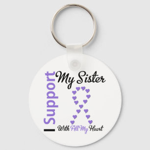 Hodgkins Lymphoma Support Sister Key Ring
