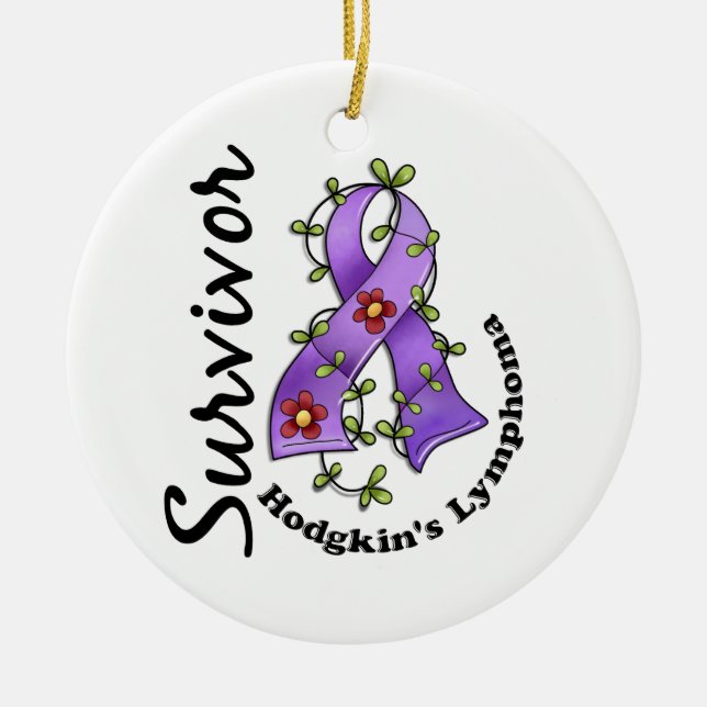 Hodgkin's Lymphoma Survivor 15 Ceramic Ornament (Front)