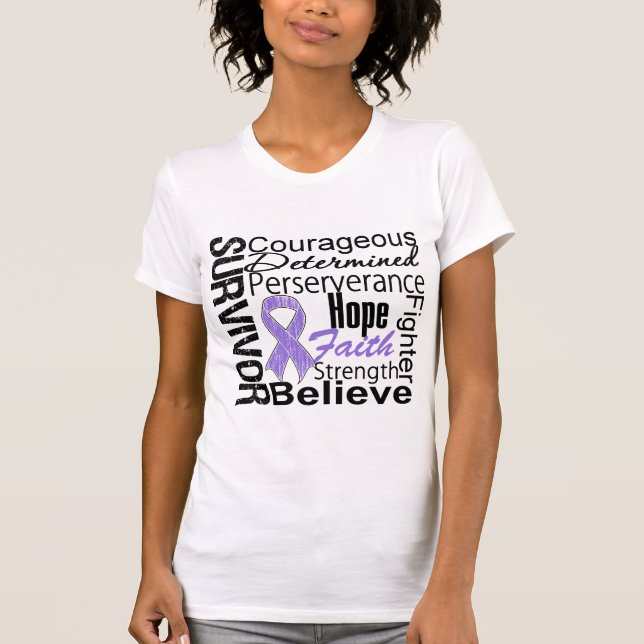 Hodgkins Lymphoma Survivor Collage T-Shirt (Front)