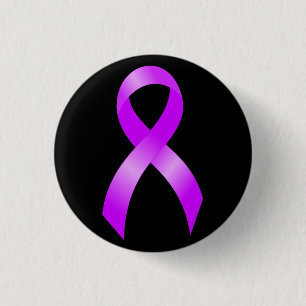 Hodgkins Lymphoma Violet Ribbon 3 Cm Round Badge
