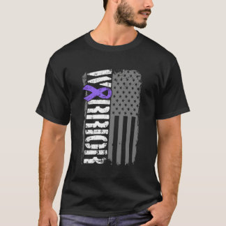 Hodgkins Lymphoma Warrior American Flag T-Shirt