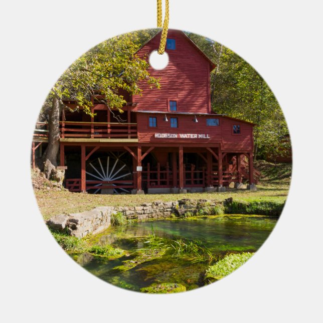 Hodgson Water Mill Ceramic Tree Decoration (Front)