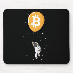 HODL Bitcoin Astronaut am Ballon steigt Mouse Pad