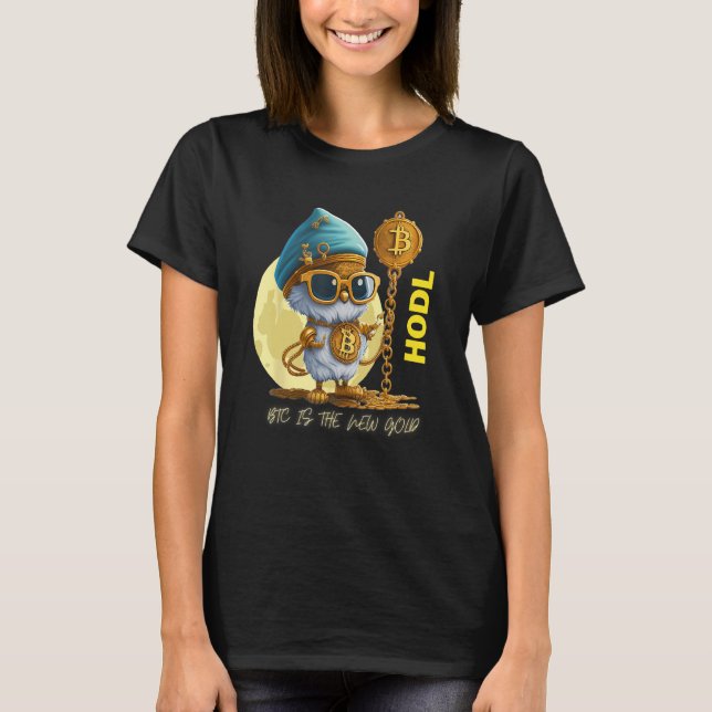 HODL Bitcoin BTC Genie Moon T-Shirt (Front)