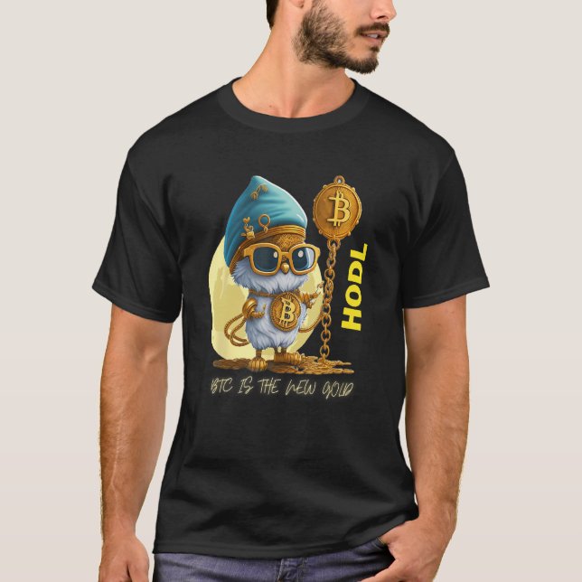 HODL Bitcoin BTC Genie Moon T-Shirt (Front)
