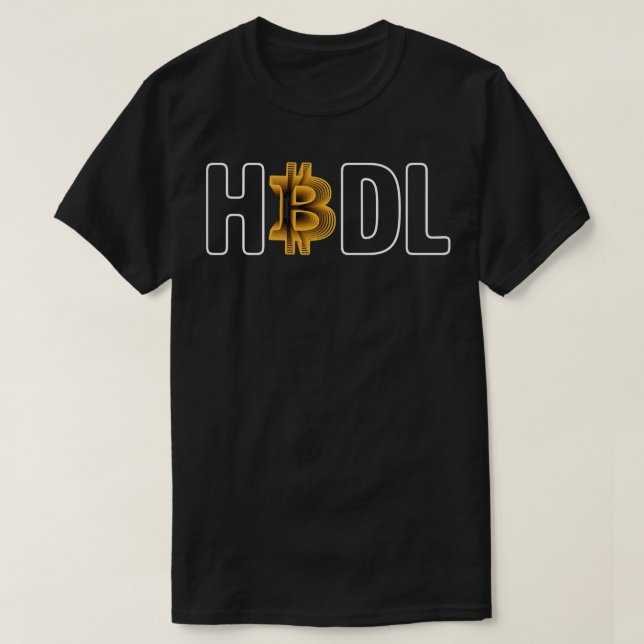 Hodl Bitcoin gold modern typography art gift T-Shirt (Design Front)