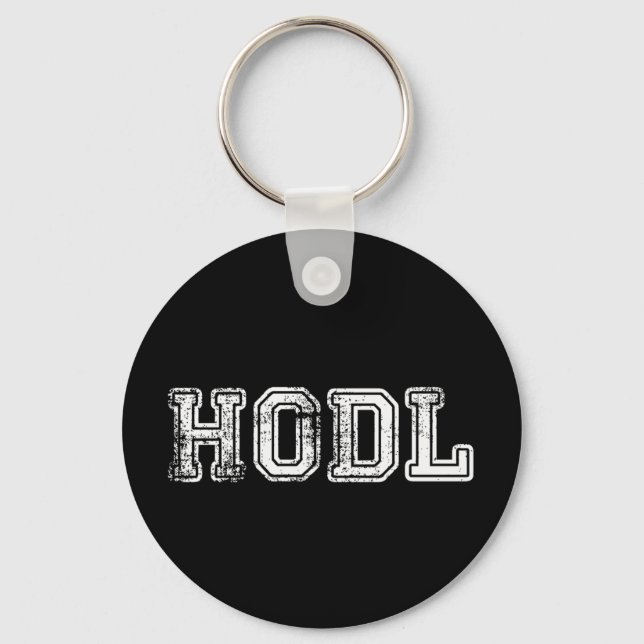 Hodl Cryptocurrency Print Key Ring (Front)