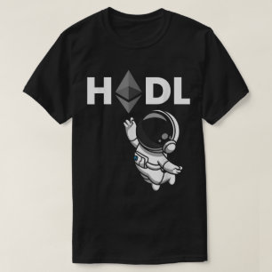 HODL Ethereum Astronaut Crypto Design T-Shirt