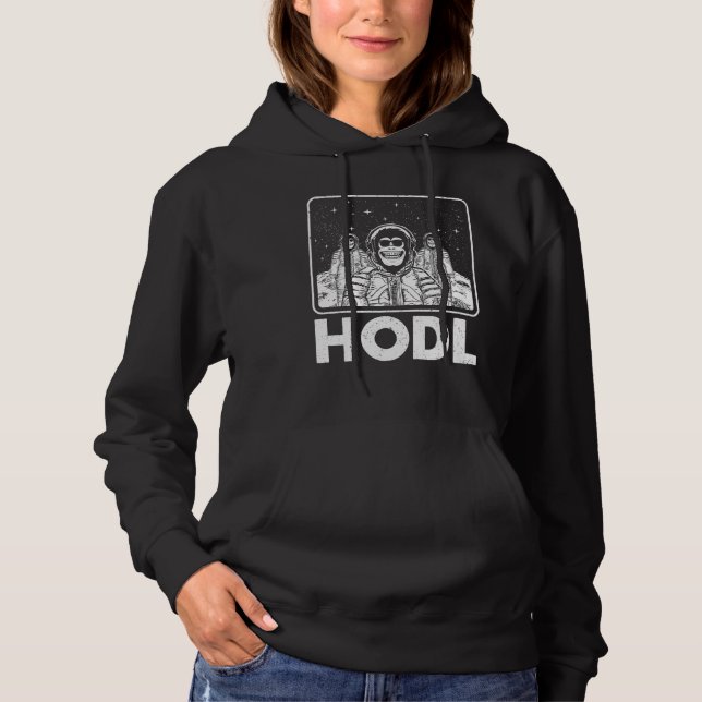 Hodl Moon Apes Hold The Bag Ape Into Crypto Like A Hoodie (Front)