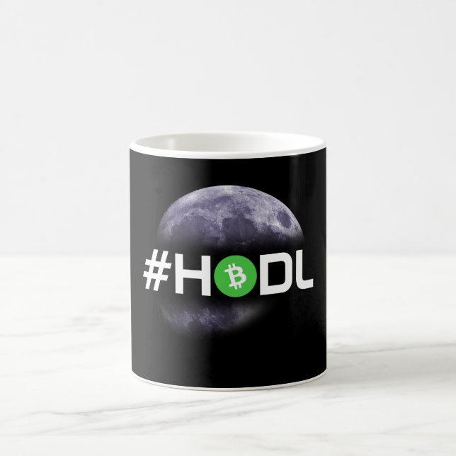 #HODL Moon Bitcoin Cash Black Mug (Center)