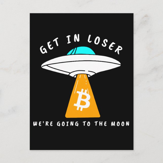 Hodl - Moon - UFO - BITCOIN - Crypto Postcard (Front)