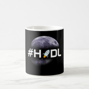 #HODL Stellar Lumens to the Moon Black Mug