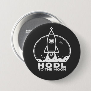HODL - To the Moon Keychain 7.5 Cm Round Badge