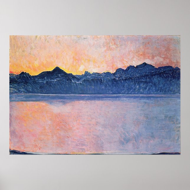 Hodler - Lake Geneva, Mont Blanc, Morning Light 1… Poster (Front)