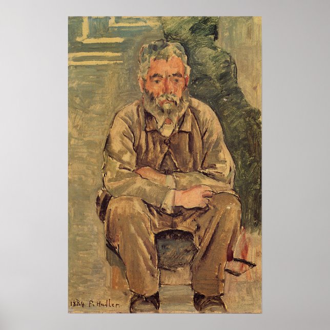 Hodler - Sitting Bartiger Man 1884 Poster (Front)