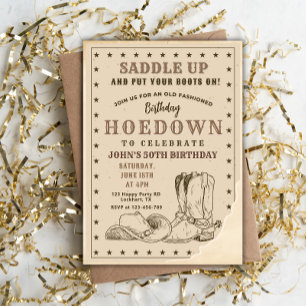 Hoedown Birthday Party, Cowboy Birthday Invitation