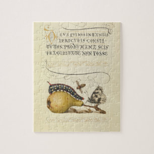 Hoefnagel Vintage Pear & Insects 1500s Renaissance Jigsaw Puzzle