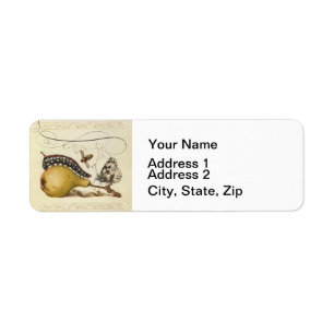 Hoefnagel Vintage Pear & Insects 1500s Renaissance Return Address Label