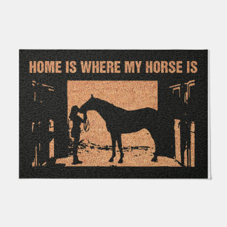 Hoem Is Where My Horse Is Doormat